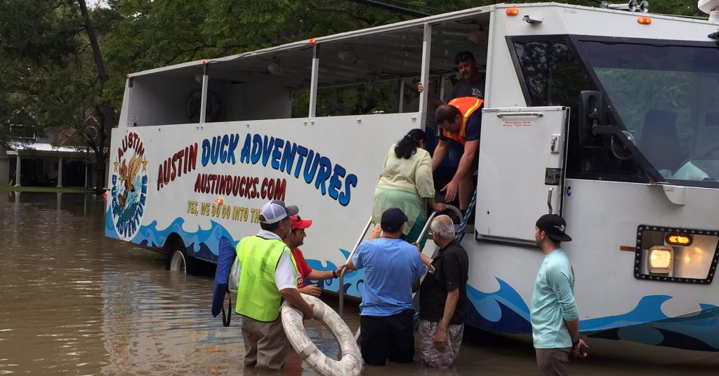 Austin Duck Adventures Vehicle used during Houston Rescue Operations