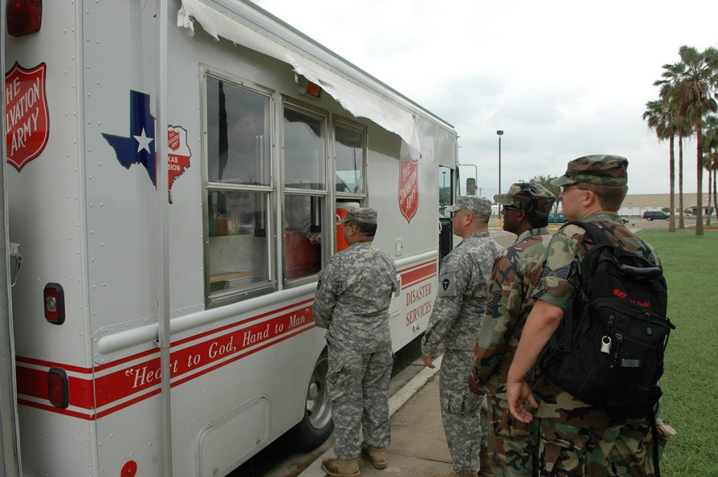 Salvation Army Food Truck provides catering services for National Guard Rescue Workers